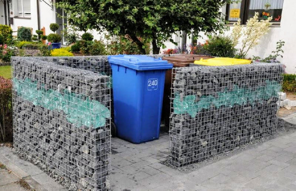 габионное ограждение для мусорных баков