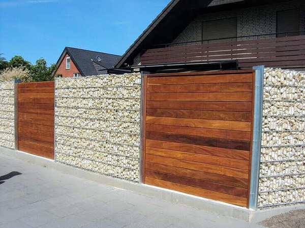 забор из габионов и термодоски